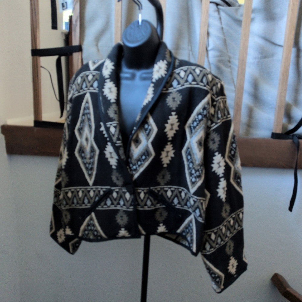 ✨ Vintage 90s New Identity Kilim Style Jacket Size L - Picture 9 of 10